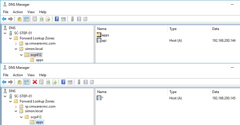 OpenShift - Example DNS Records